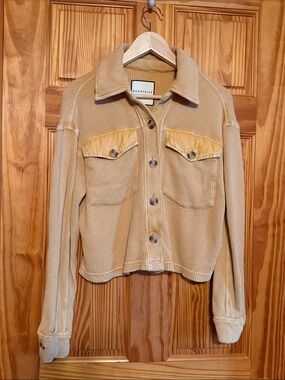 Bagatelle mustard/yellow Waffle-Knit Button-Front Jacket